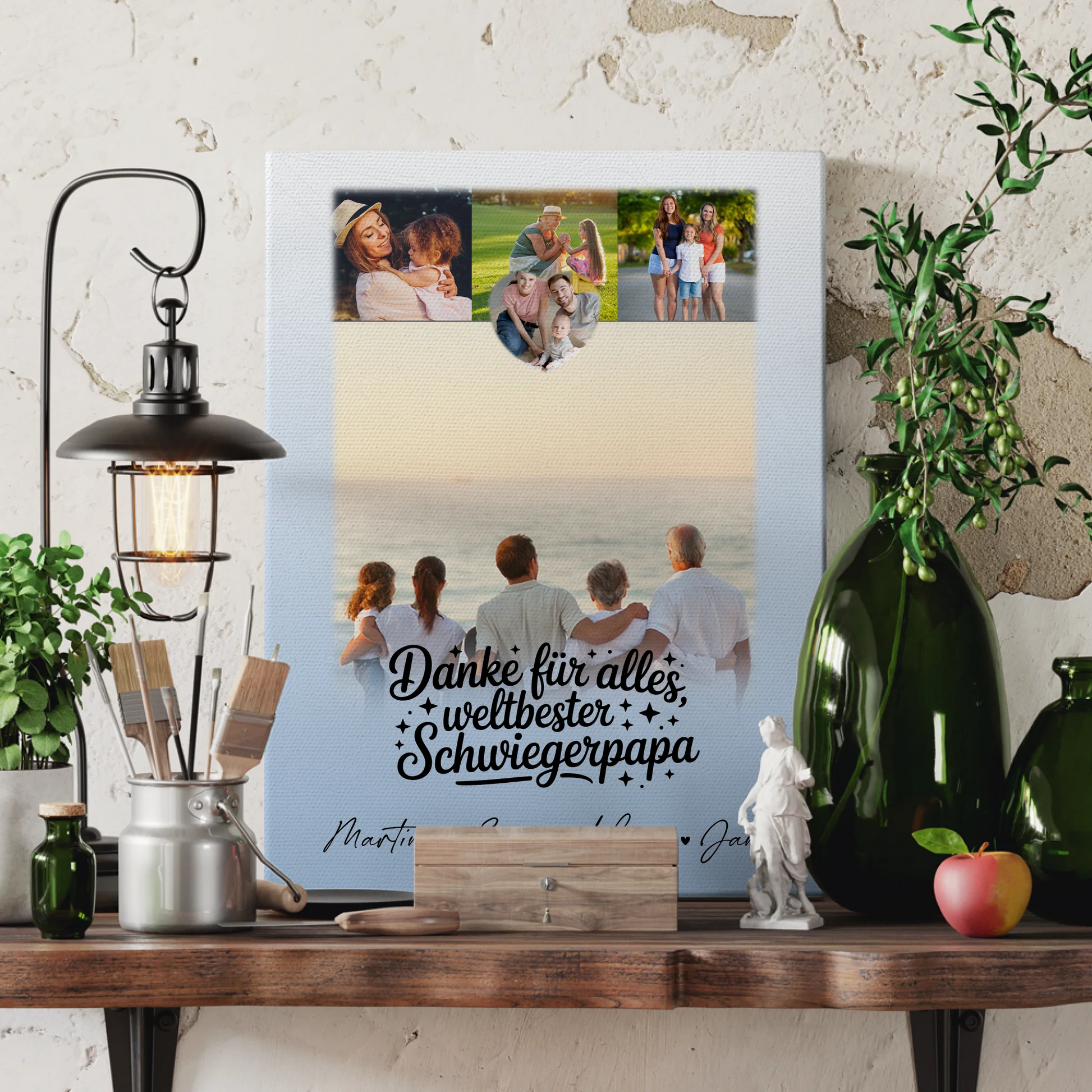 Leinwand Bild mit 4 Fotos und 1 Kleines Herz Foto für Beste Nichte danke für alles 3