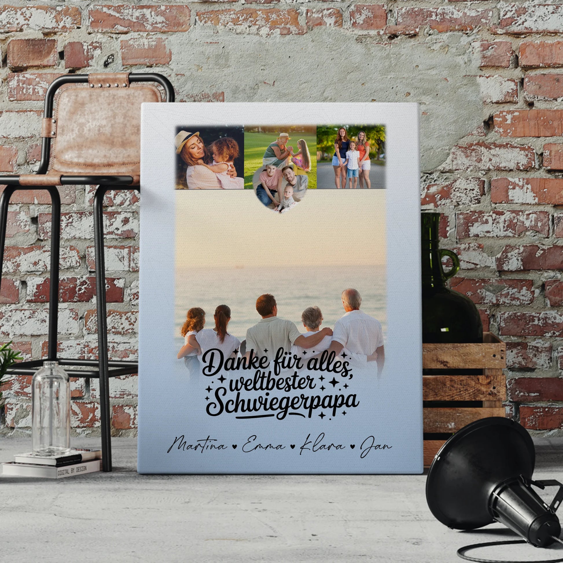 Leinwand Bild mit 4 Fotos und 1 Kleines Herz Foto für Beste Nichte danke für alles 4