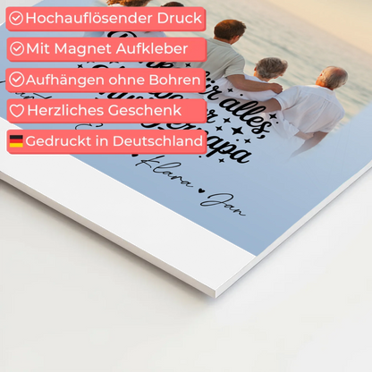 Fotoboard Magnet Poster mit 4 Fotos und kleinem Herz für die beste Nichte Danke für alles