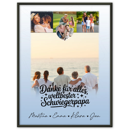 Personalisierbares Poster mit 4 Fotos und kleinem Herz für die beste Nichte Danke für alles