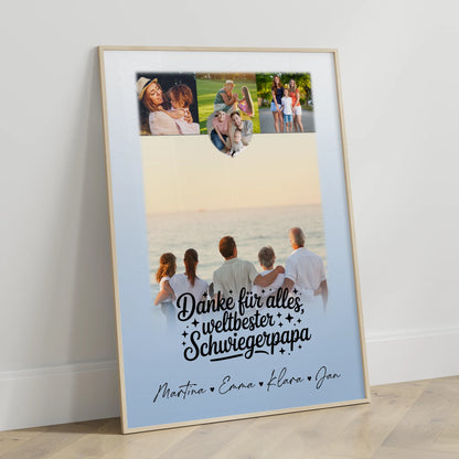 Personalisierbares Poster mit 4 Fotos und kleinem Herz für die beste Nichte Danke für alles