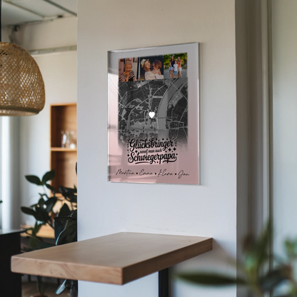 Personalisierte Foto Acrylglas 4 Fotos und Karte Glücksbringer Bruder