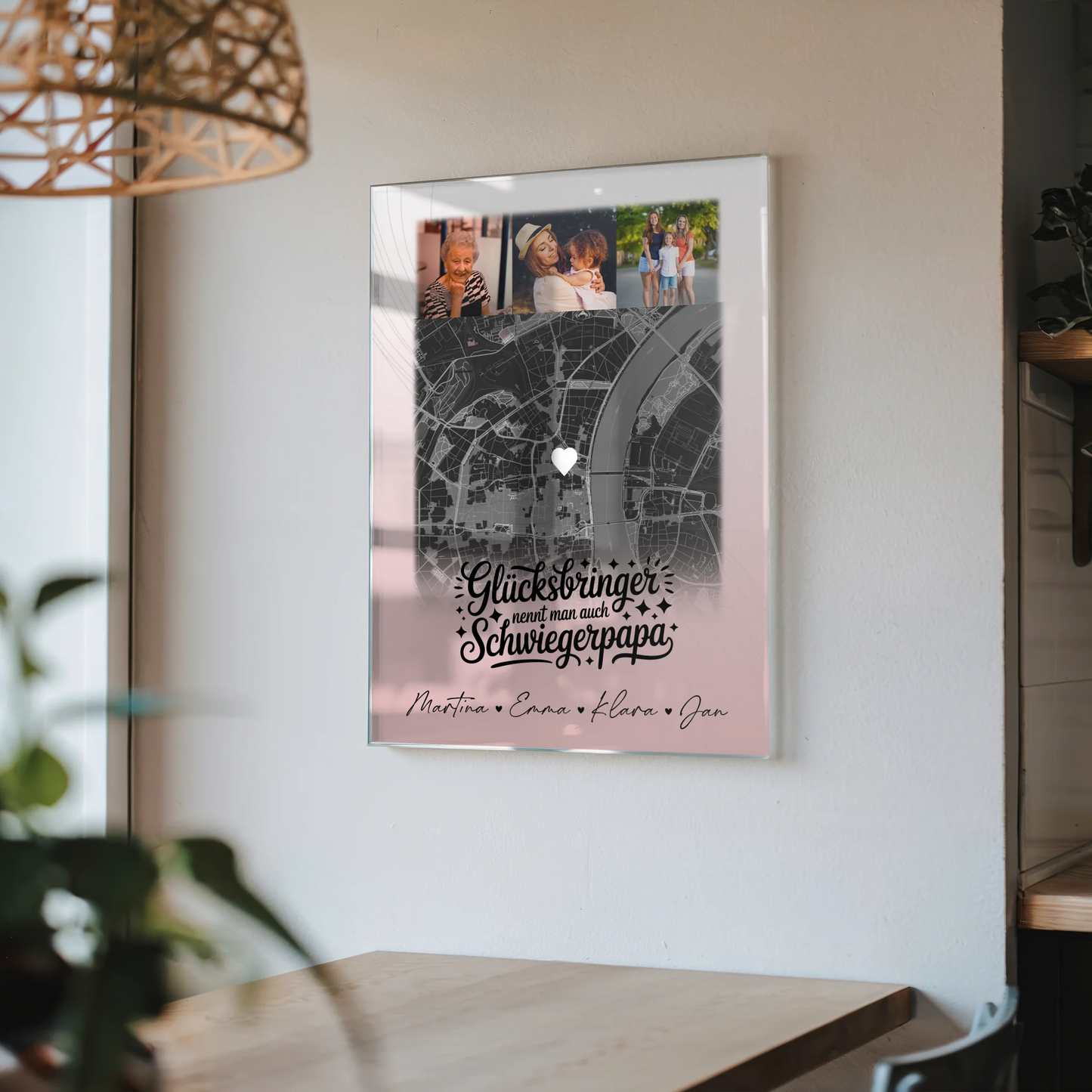 Personalisierte Foto Acrylglas 4 Fotos und Karte Glücksbringer Bruder