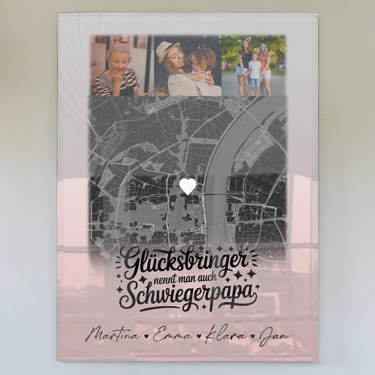 Personalisierte Foto Acrylglas 4 Fotos und Karte Glücksbringer Bruder