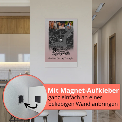 Magnetposter Fotoboard mit 4 Fotos und Karte Glücksbringer Bruder 5