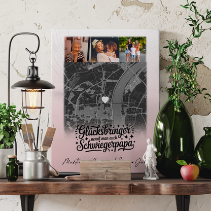 Personalisierte Fotocollage Großes Bild aus Vielen Kleinen mit 4 Fotos und Karte Glücksbringer Bruder 3