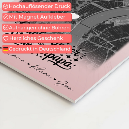 Magnetposter Fotoboard mit 4 Fotos und Karte Glücksbringer Bruder