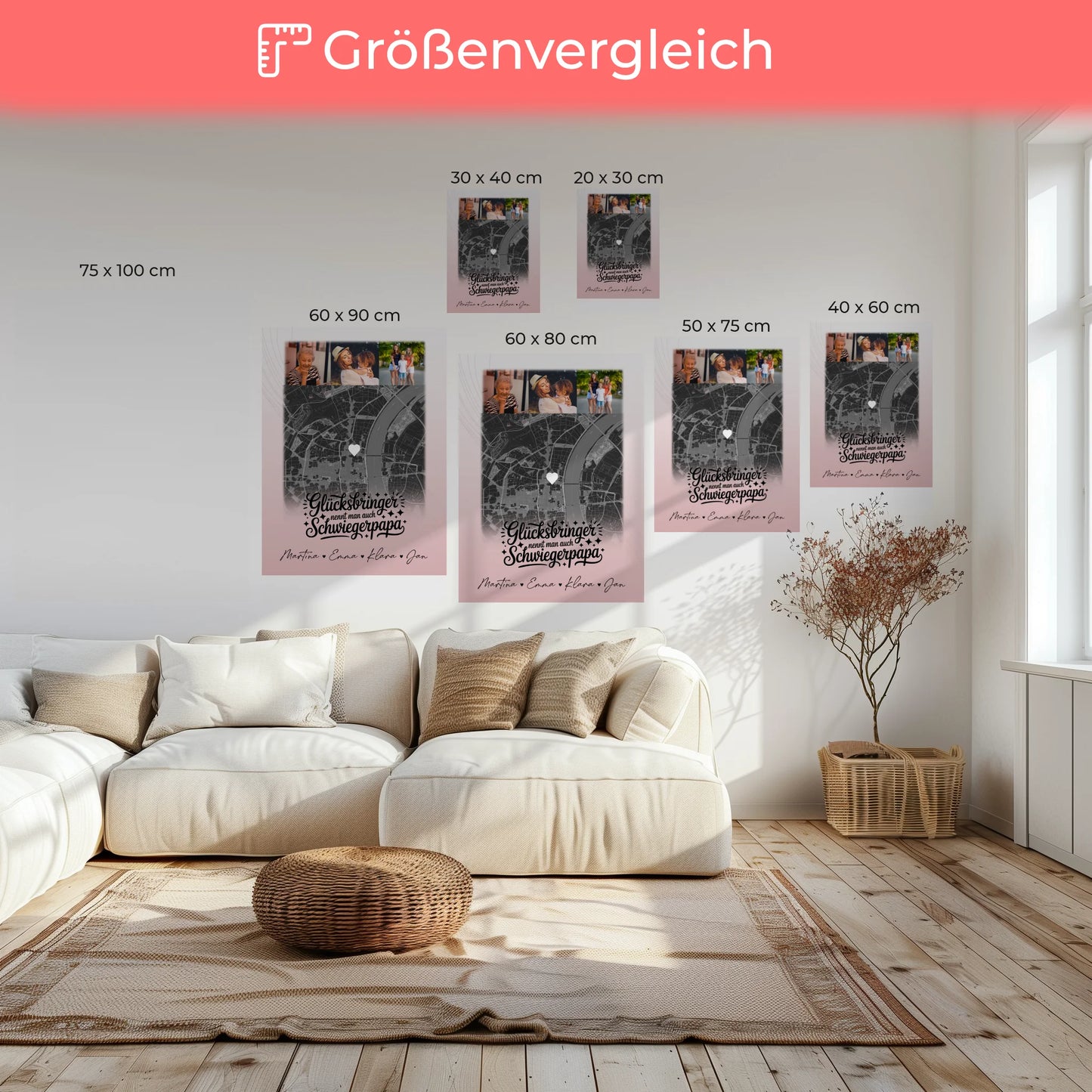 Personalisierte Fotocollage Großes Bild aus Vielen Kleinen mit 4 Fotos und Karte Glücksbringer Bruder 6