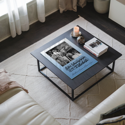 Personalisierte Geschenke mit Foto Mit Acrylglas 4 Fotos und 1 Herz Foto Alles Gute und Gesundheit Papa Schwarz-Weiß