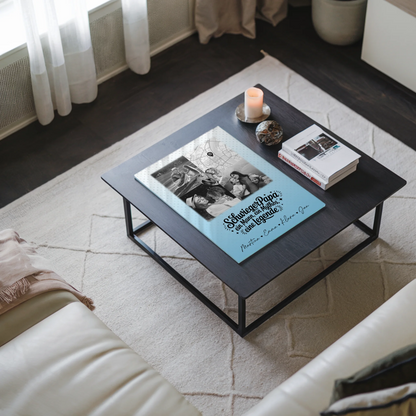 Personalisierte Geschenke mit Foto Acrylglas 3 Fotos und Herz Karte für Schwiegerpapa Mythos Legende Schwarz-Weiß