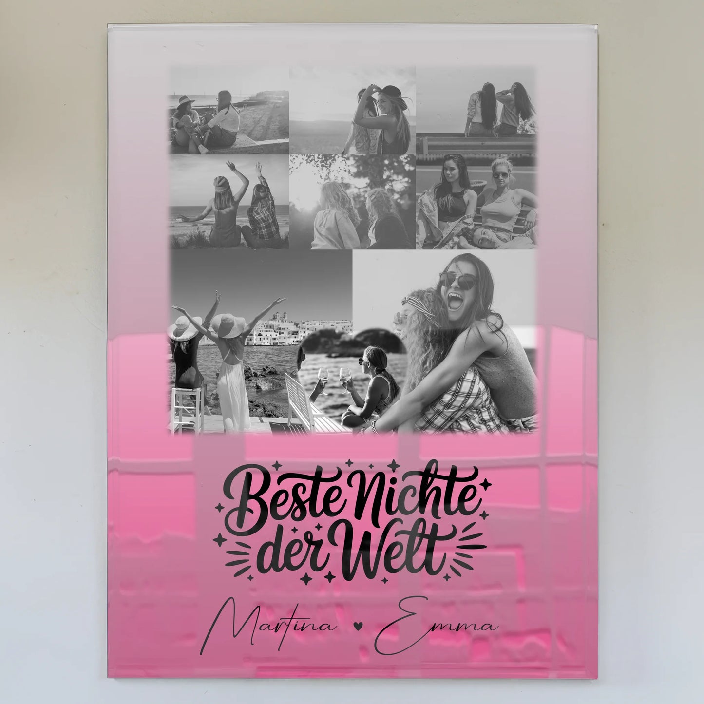 Personalisierte Geschenke mit Foto Mit Acrylglas 8 Fotos und Herz Foto für die beste Nichte der Welt