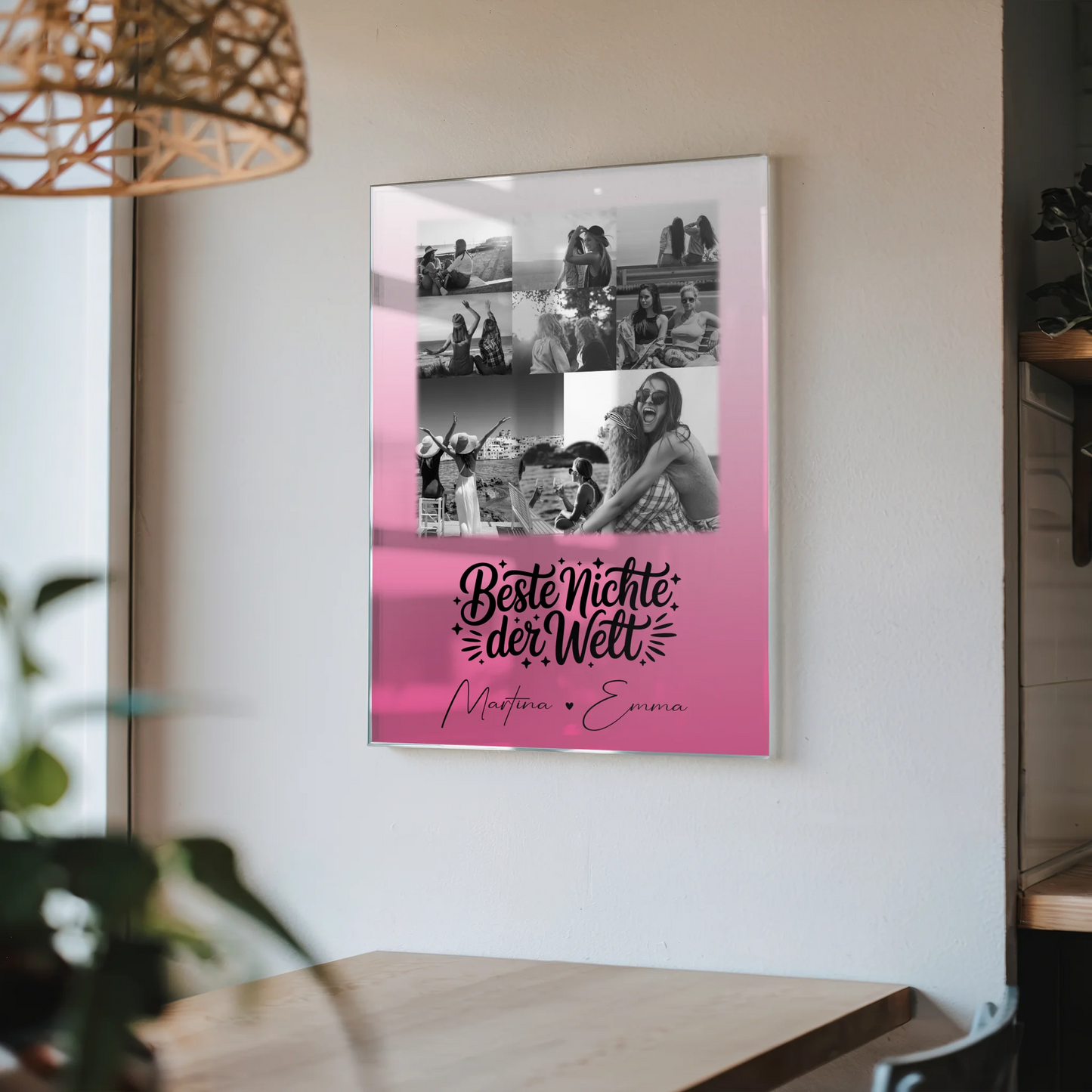 Personalisierte Geschenke mit Foto Mit Acrylglas 8 Fotos und Herz Foto für die beste Nichte der Welt