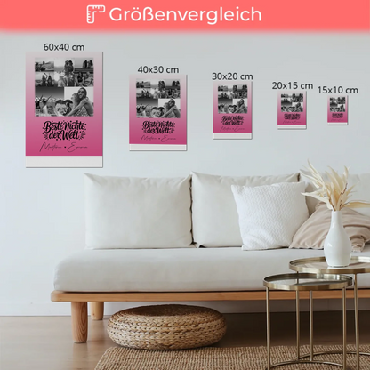Personalisiertes Fotoboard Magnet Wandbild mit 8 Fotos und Herz für die beste Nichte der Welt 6