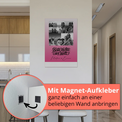 Personalisiertes Fotoboard Magnet Wandbild mit 8 Fotos und Herz für die beste Nichte der Welt 5