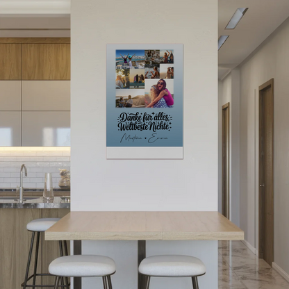 Fotoboard Poster Magnetisch mit 9 Fotos Beste Nichte Danke für Alles 2