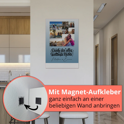 Fotoboard Poster Magnetisch mit 9 Fotos Beste Nichte Danke für Alles