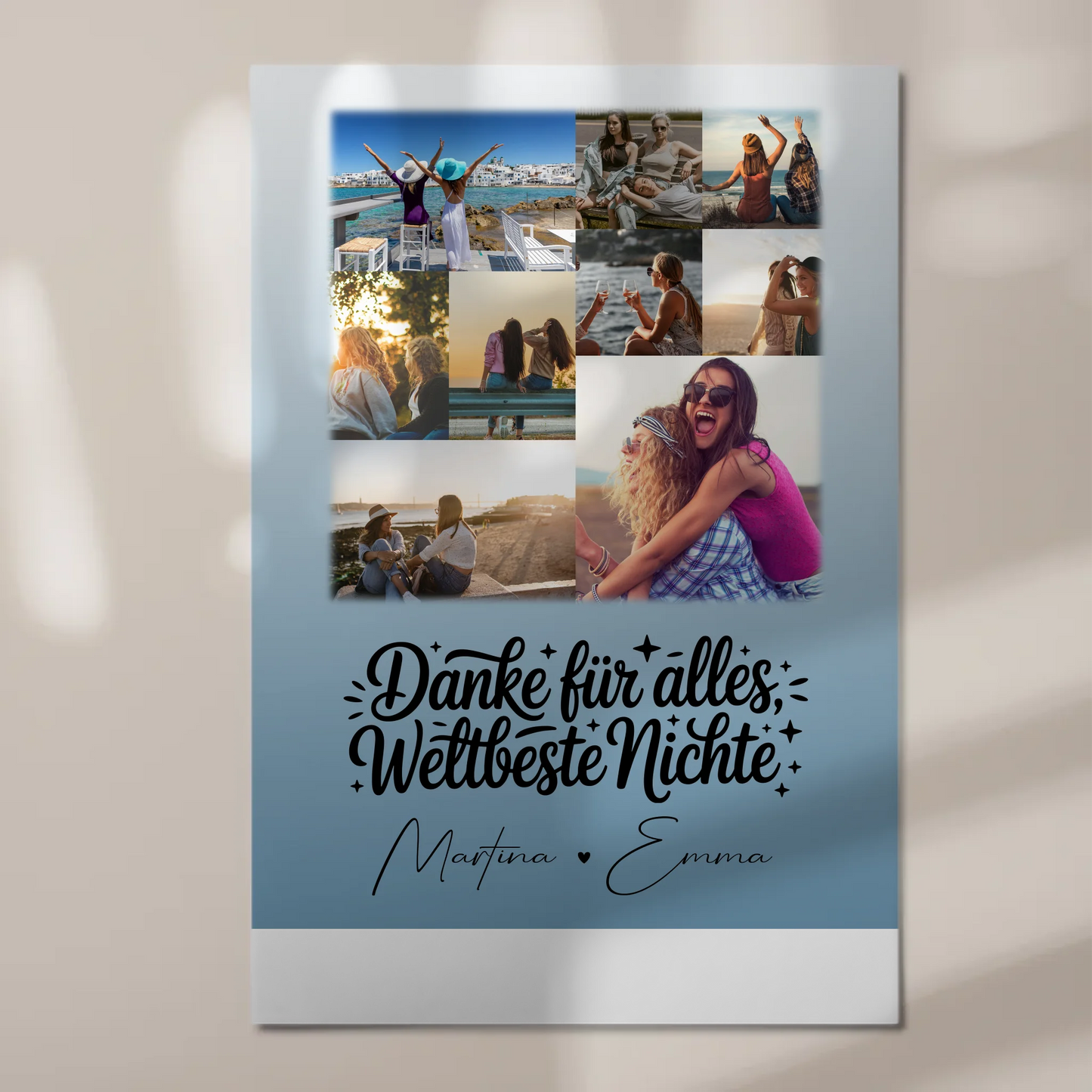 Fotoboard Poster Magnetisch mit 9 Fotos Beste Nichte Danke für Alles
