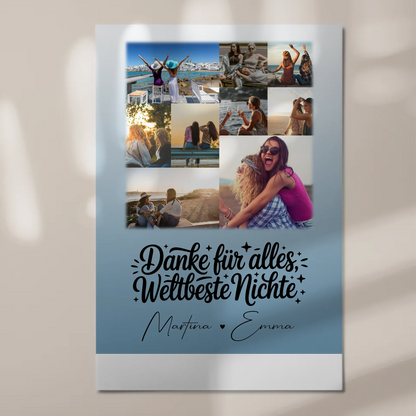 Fotoboard Poster Magnetisch mit 9 Fotos Beste Nichte Danke für Alles