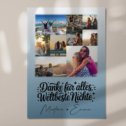 Fotoboard Poster Magnetisch mit 9 Fotos Beste Nichte Danke für Alles 7