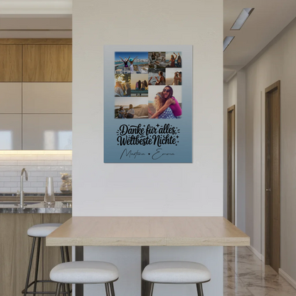 Fotoboard Poster Magnetisch mit 9 Fotos Beste Nichte Danke für Alles