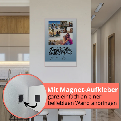 Fotoboard Poster Magnetisch mit 9 Fotos Beste Nichte Danke für Alles