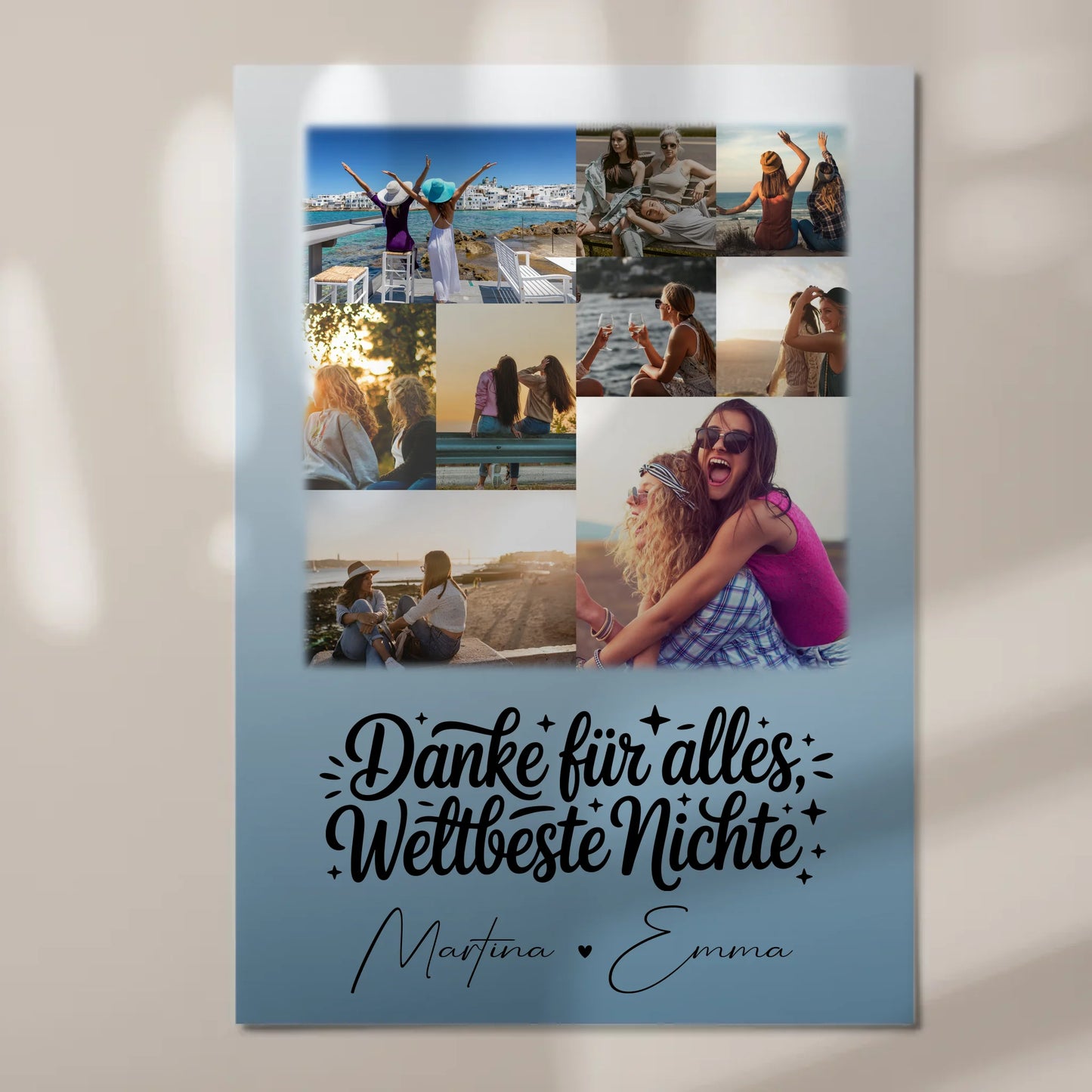 Fotoboard Poster Magnetisch mit 9 Fotos Beste Nichte Danke für Alles