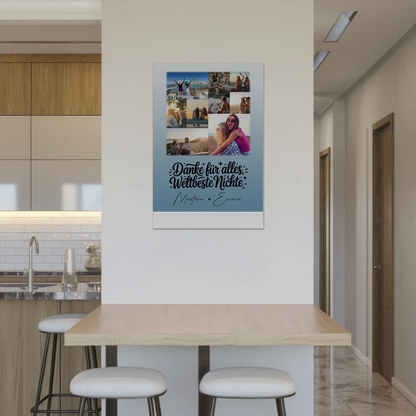 Fotoboard Poster Magnetisch mit 9 Fotos Beste Nichte Danke für Alles