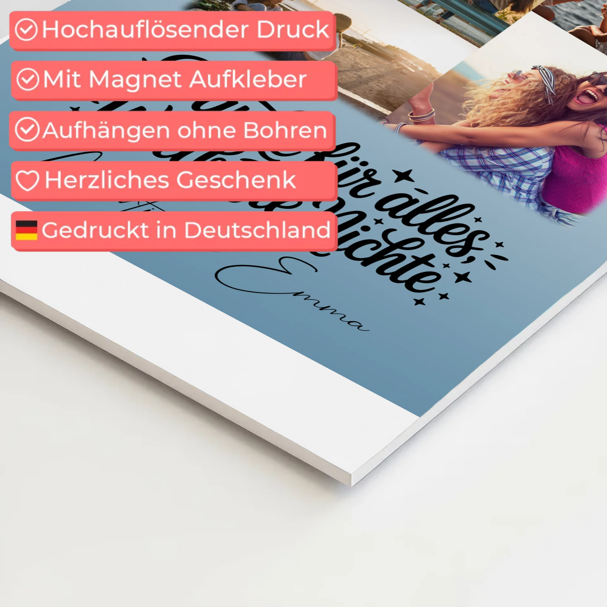 Fotoboard Poster Magnetisch mit 9 Fotos Beste Nichte Danke für Alles 4