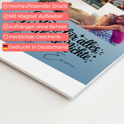 Fotoboard Poster Magnetisch mit 9 Fotos Beste Nichte Danke für Alles 4