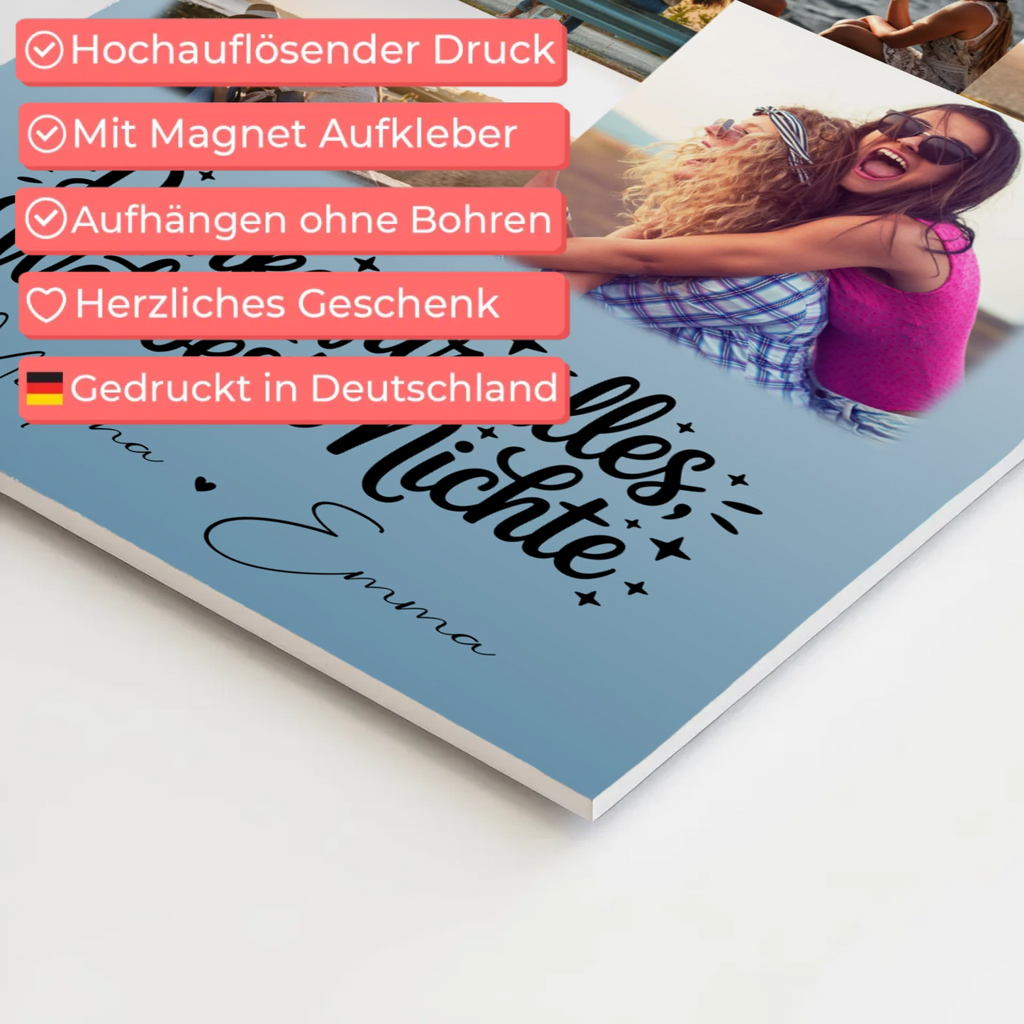 Fotoboard Poster Magnetisch mit 9 Fotos Beste Nichte Danke für Alles