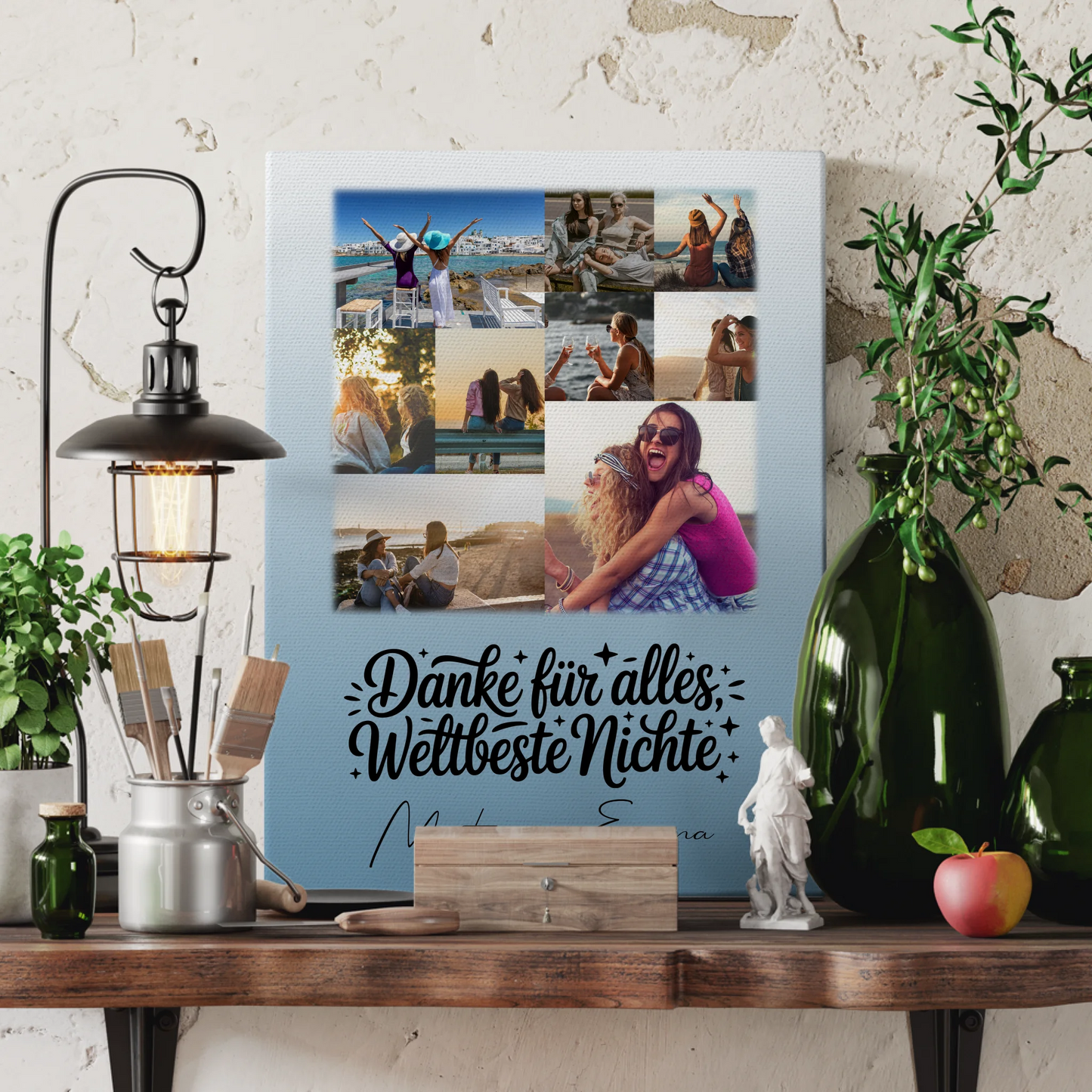 Leinwand Personalisiert mit 9 Fotos für die Beste Nichte Danke für Alles 3
