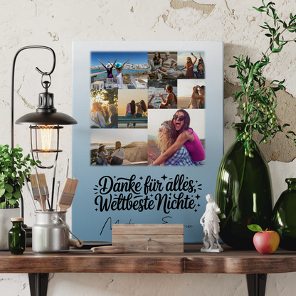 Leinwand Personalisiert mit 9 Fotos für die Beste Nichte Danke für Alles 3
