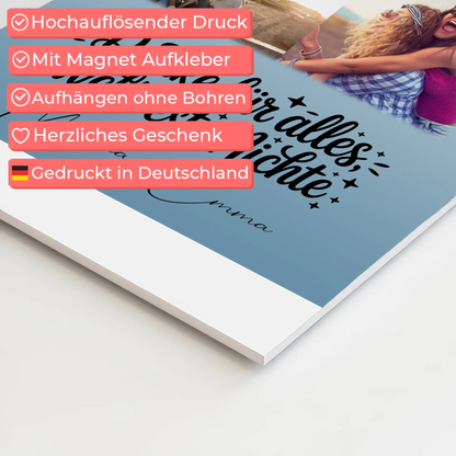 Fotoboard Poster Magnetisch mit 9 Fotos Beste Nichte Danke für Alles