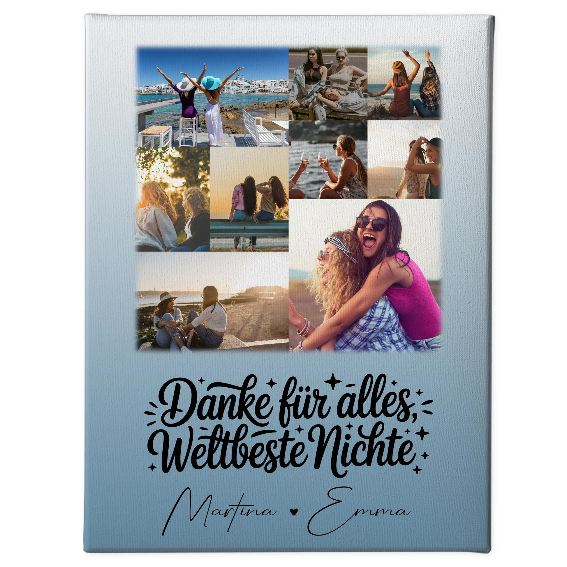 Leinwand Personalisiert mit 9 Fotos für die Beste Nichte Danke für Alles 1