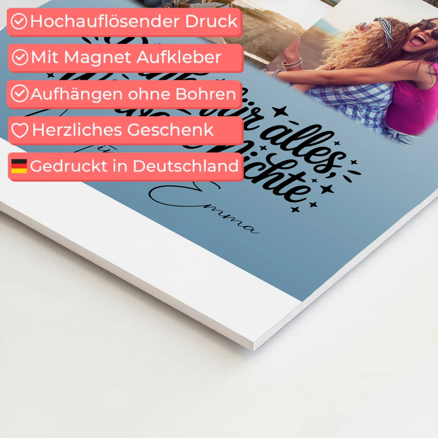 Fotoboard Poster Magnetisch mit 9 Fotos Beste Nichte Danke für Alles