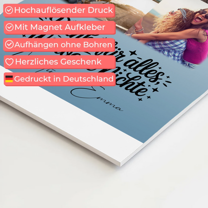 Fotoboard Poster Magnetisch mit 9 Fotos Beste Nichte Danke für Alles