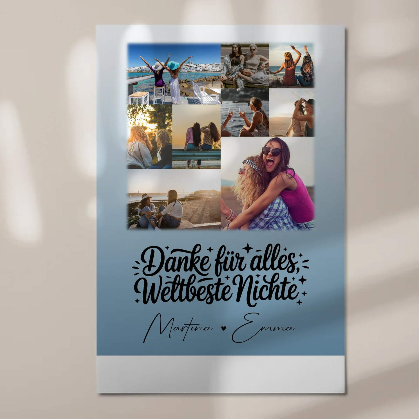 Fotoboard Poster Magnetisch mit 9 Fotos Beste Nichte Danke für Alles