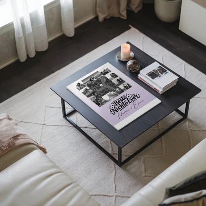 Fotoboard Magnet Wandbild mit 10 Fotos und Karte in der Mitte Beste Nichte Ever Schwarz-Weiß 3