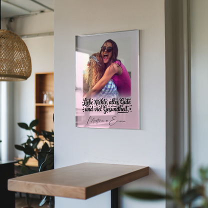 Personalisierte Foto Acrylglas Collage mit 1 Foto für Alles Liebe Gesundheit Nichte Geschenk