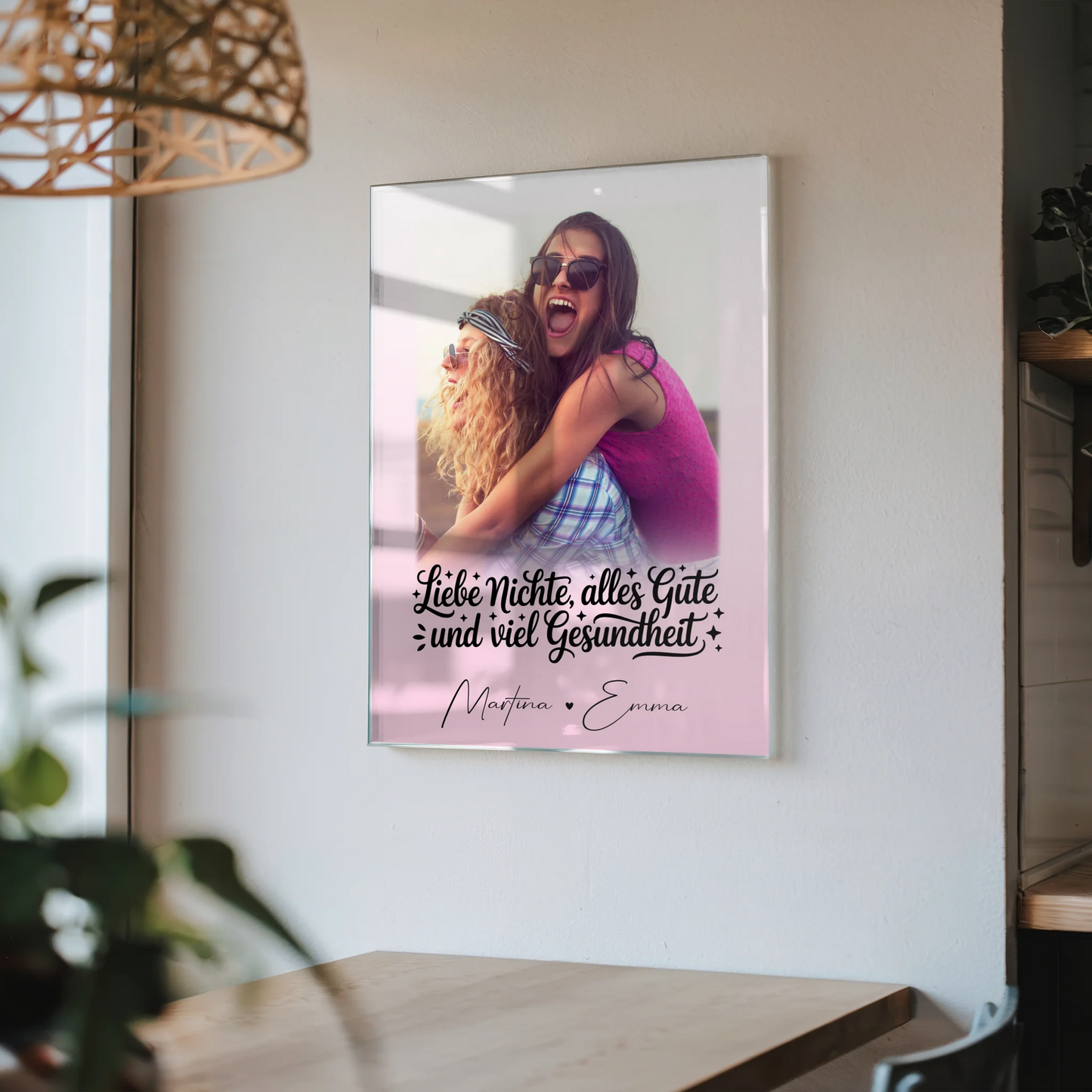 Personalisierte Foto Acrylglas Collage mit 1 Foto für Alles Liebe Gesundheit Nichte Geschenk