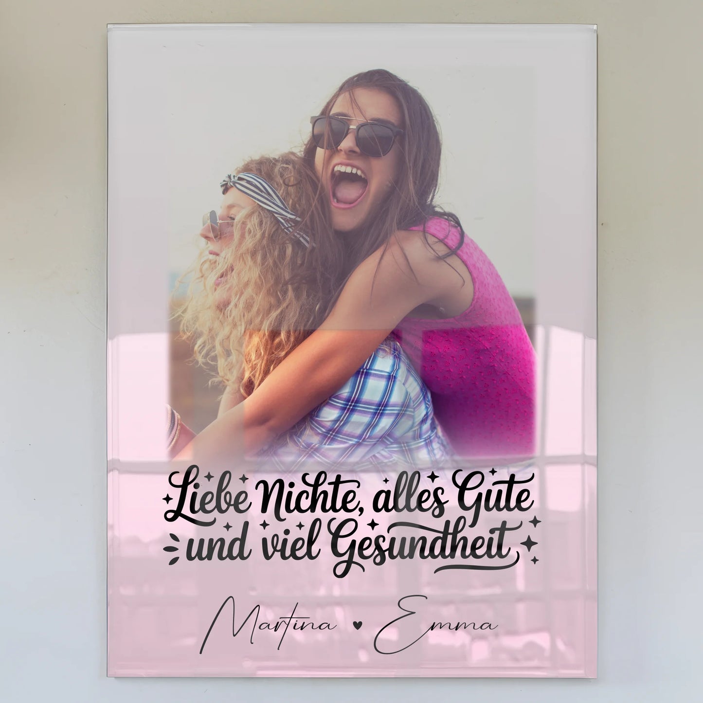 Personalisierte Foto Acrylglas Collage mit 1 Foto für Alles Liebe Gesundheit Nichte Geschenk