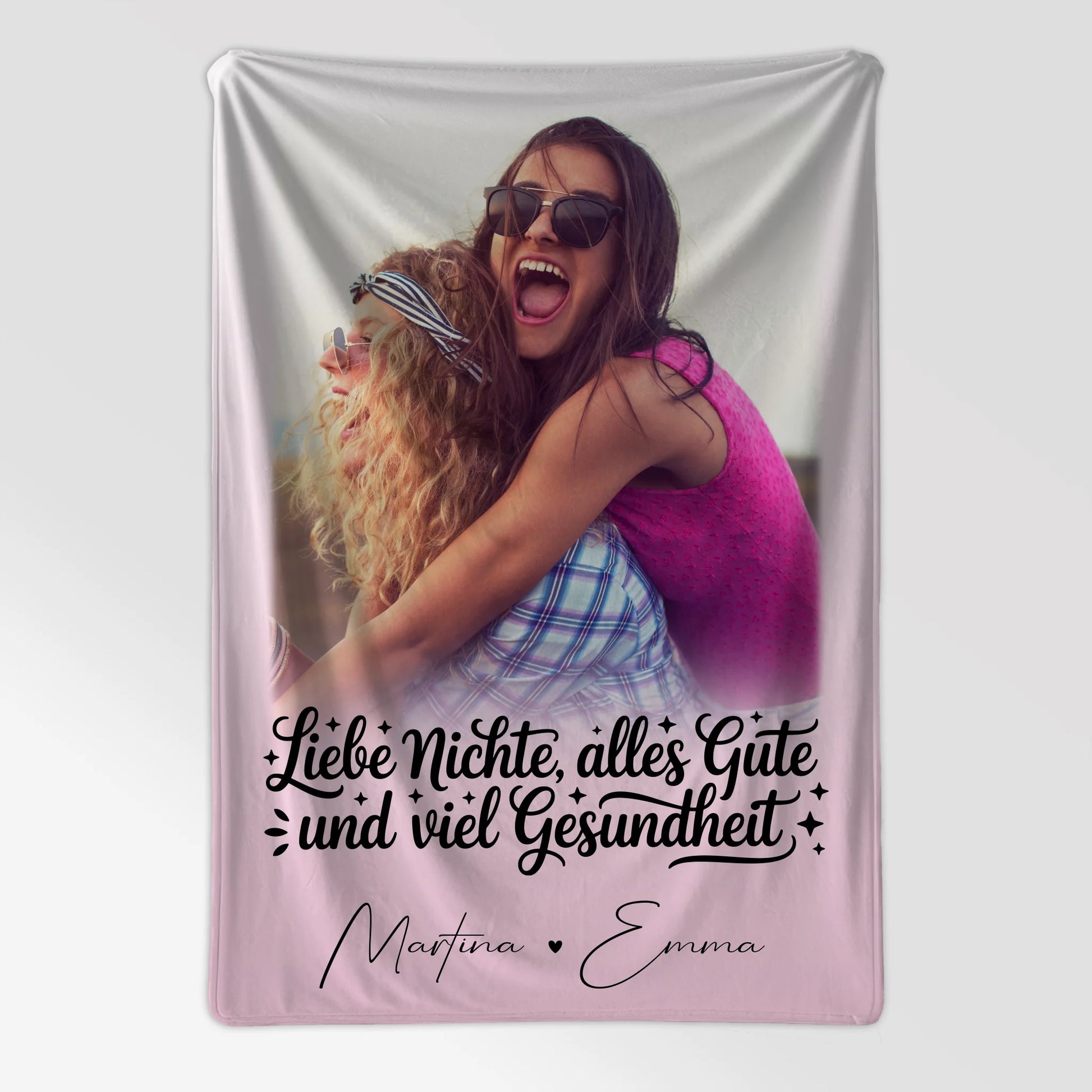 Decke Mit Namen mit 1 Foto Alles Liebe Gesundheit Nichte personalisiertes Geschenk 7