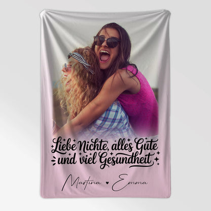 Decke Mit Namen mit 1 Foto Alles Liebe Gesundheit Nichte personalisiertes Geschenk 7