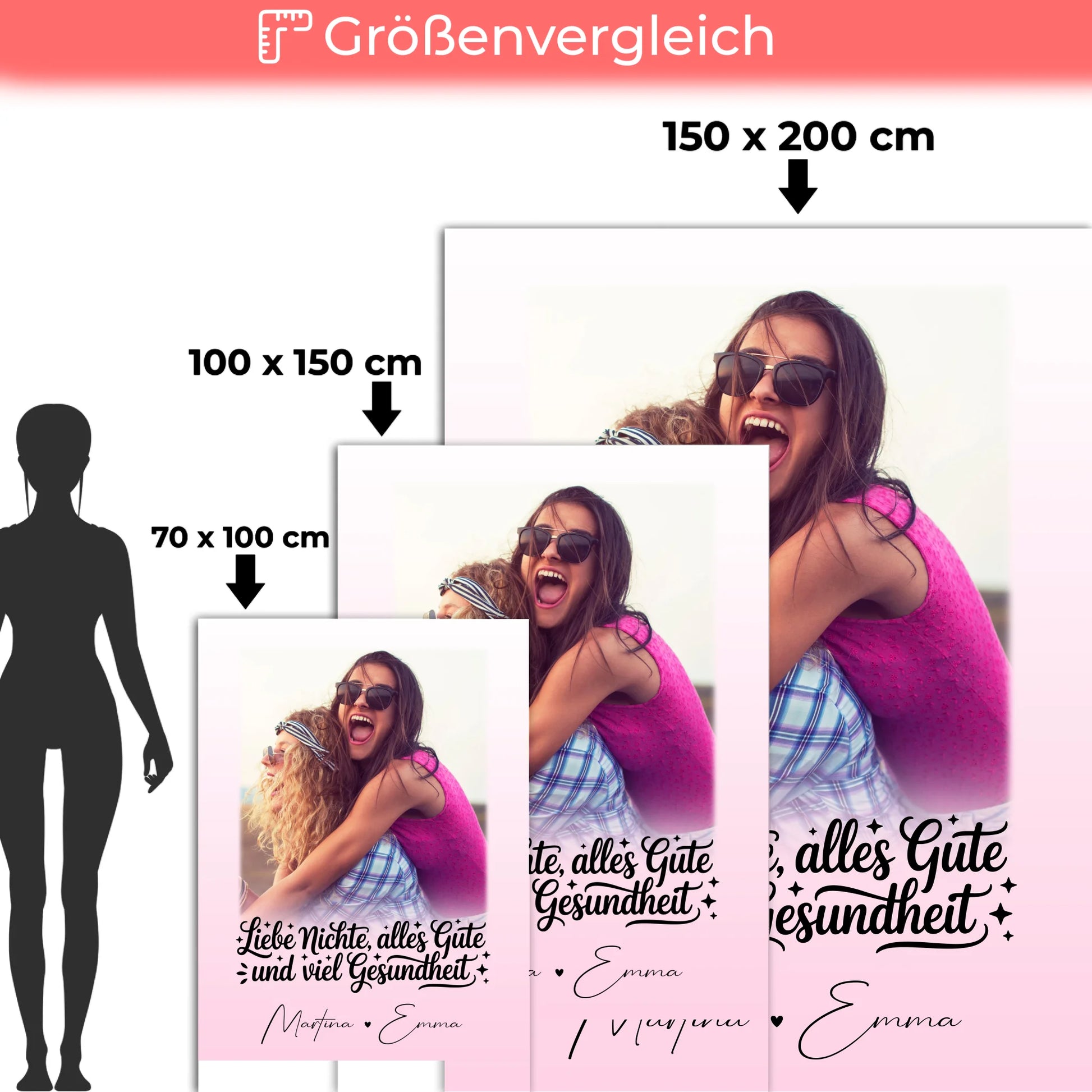 Decke Mit Namen mit 1 Foto Alles Liebe Gesundheit Nichte personalisiertes Geschenk 5