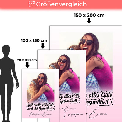 Decke Mit Namen mit 1 Foto Alles Liebe Gesundheit Nichte personalisiertes Geschenk 5