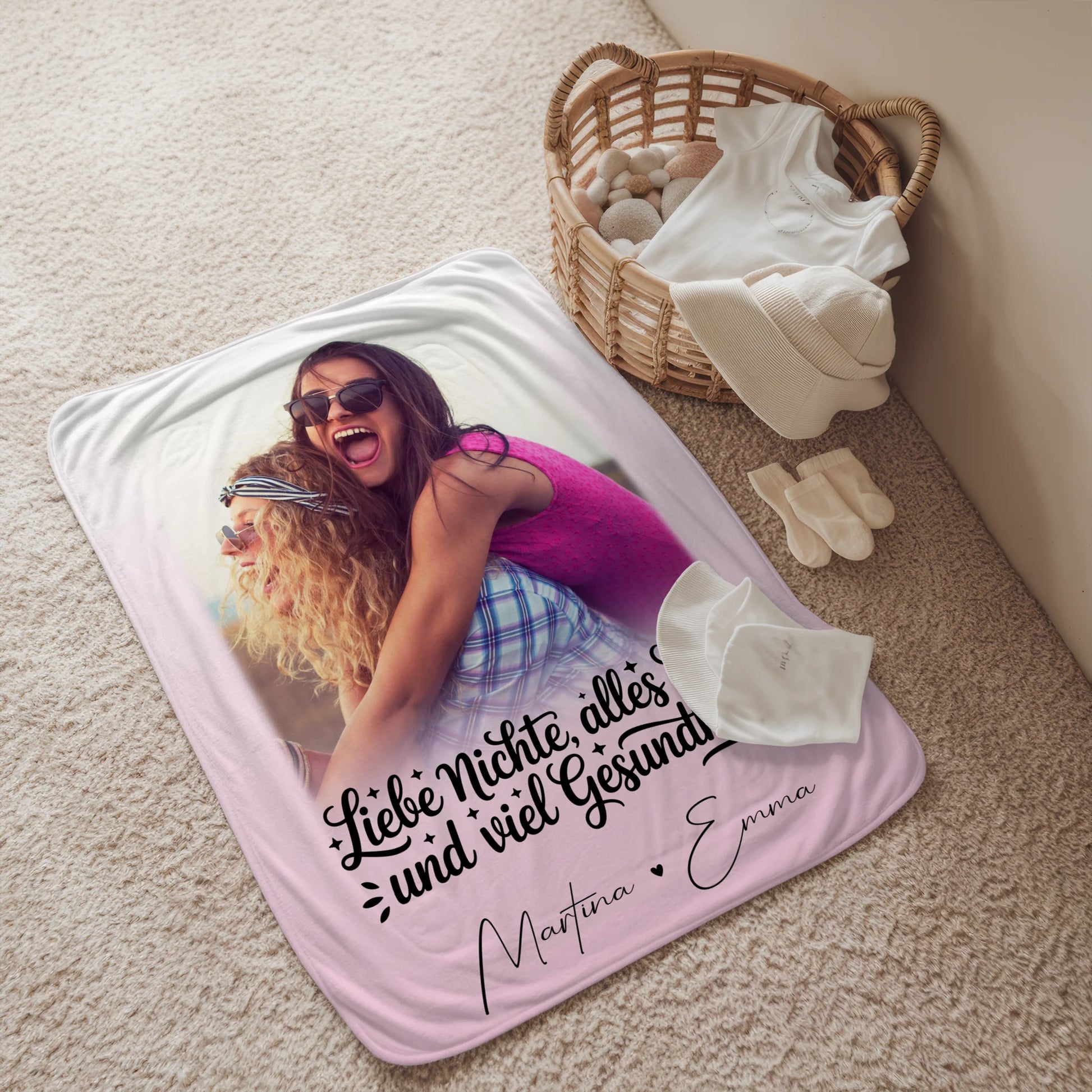 Decke Mit Namen mit 1 Foto Alles Liebe Gesundheit Nichte personalisiertes Geschenk 2