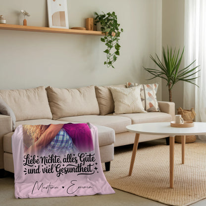 Decke Mit Namen mit 1 Foto Alles Liebe Gesundheit Nichte personalisiertes Geschenk 4