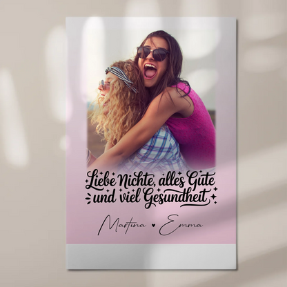 Personalisierter Magnet Poster mit 1 Foto Alles Liebe Gesundheit Nichte Geschenk