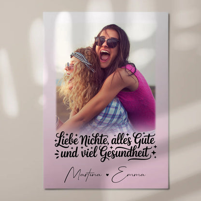 Personalisierter Magnet Poster mit 1 Foto Alles Liebe Gesundheit Nichte Geschenk 7