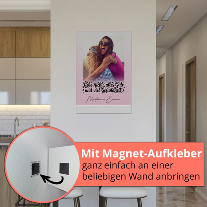 Personalisierter Magnet Poster mit 1 Foto Alles Liebe Gesundheit Nichte Geschenk